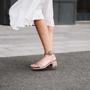 Frye Cindy Cognac Leather Casual Heel Ankle Sandal